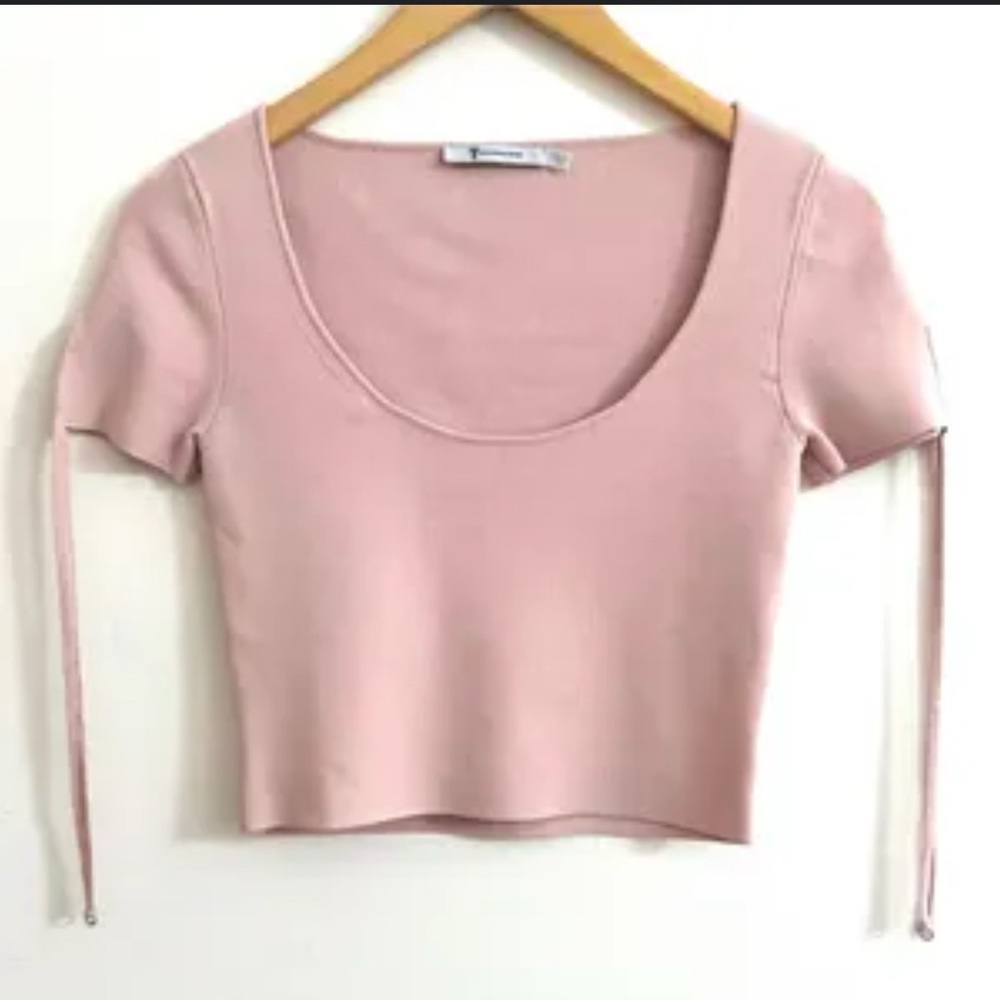 Alexander Wang Blush Pink Scoop Neck Top